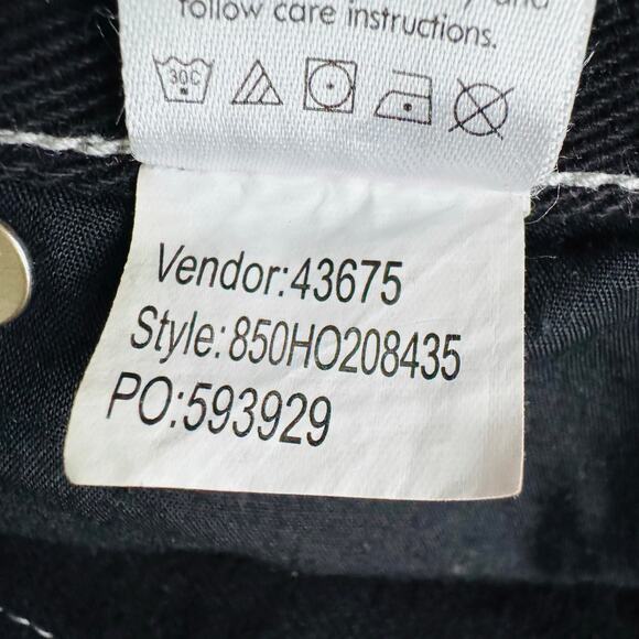 PacSun Women Black Denim Cotton Hi Rise Carpenter Double Knee Workwear Jeans 27 - Picture 7 of 8